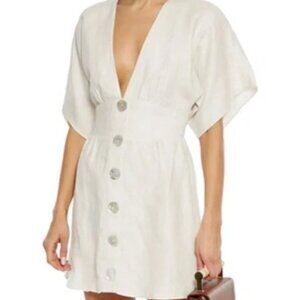 Reformation Ty Dress Oatmeal Linen Mini | Size 6